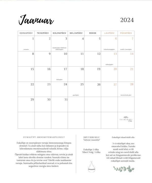 Eeterlike õlide kalender 2024 - Image 4
